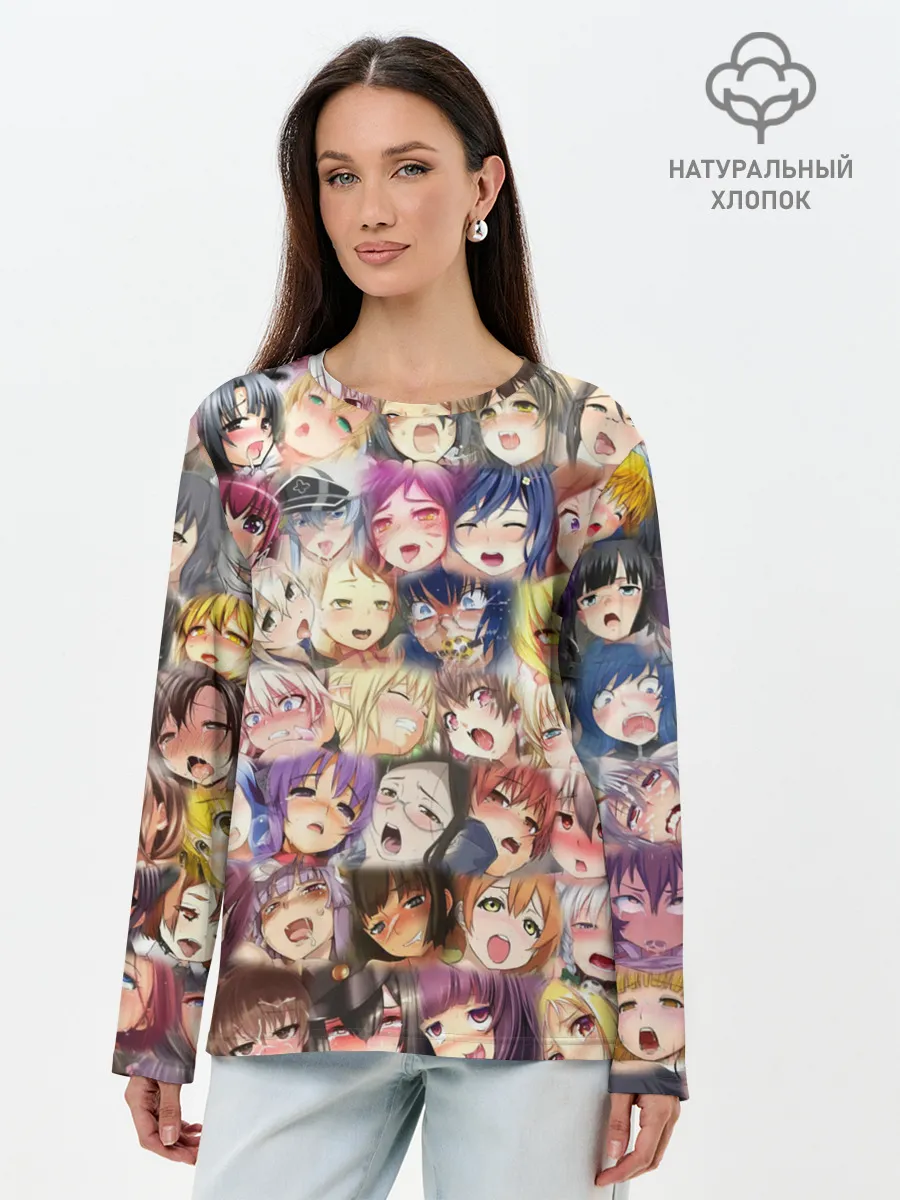 Лонгслив женский. Хлопок / MANY FACES OF AHEGAO! color