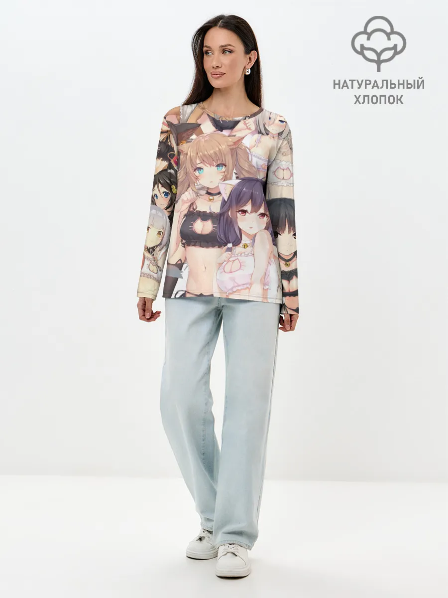 Лонгслив женский. Хлопок / Девушки в купальниках