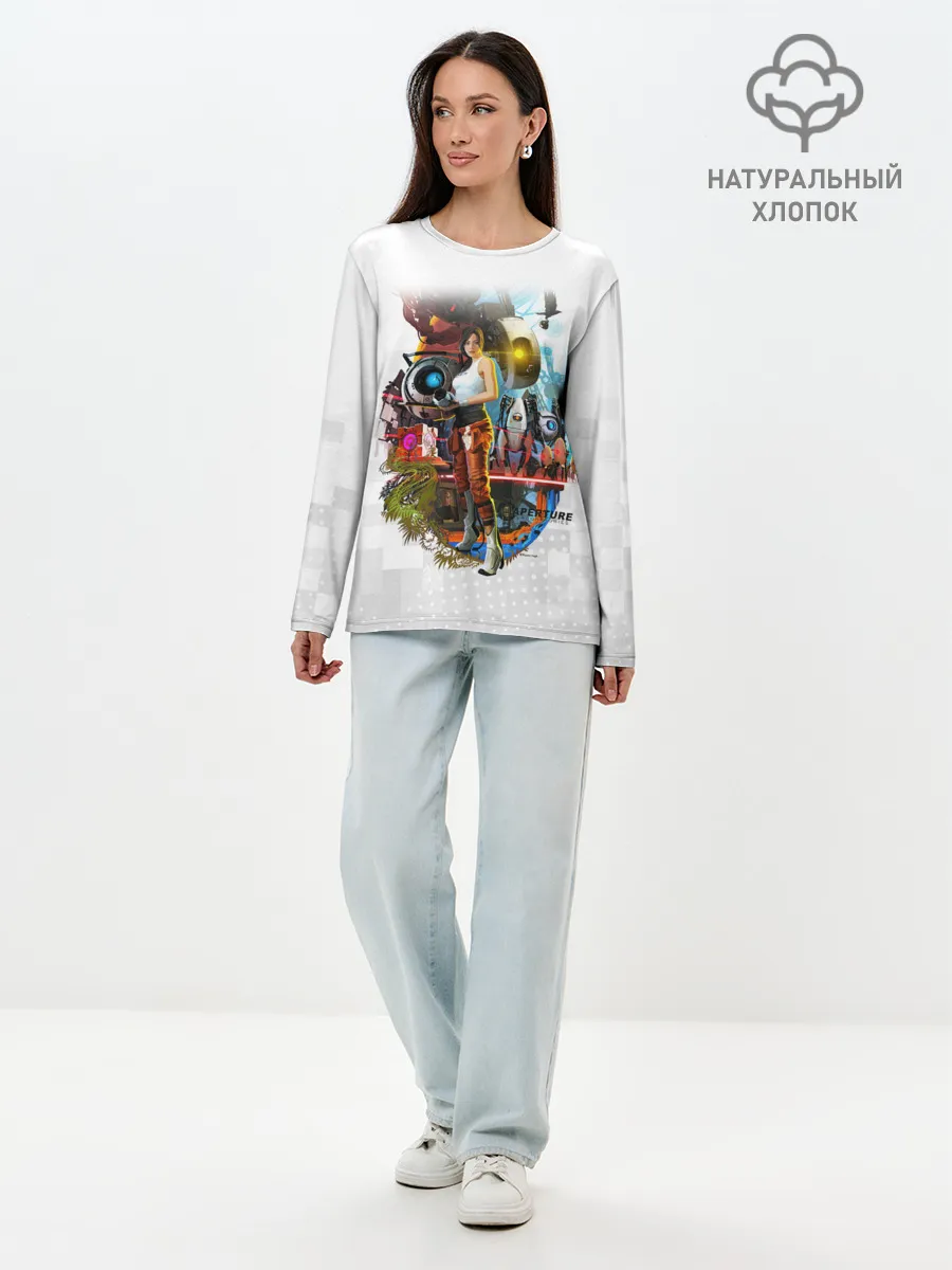 Лонгслив женский. Хлопок / PORTAL 2 | ПОРТАЛ 2 ЧЕЛЛ