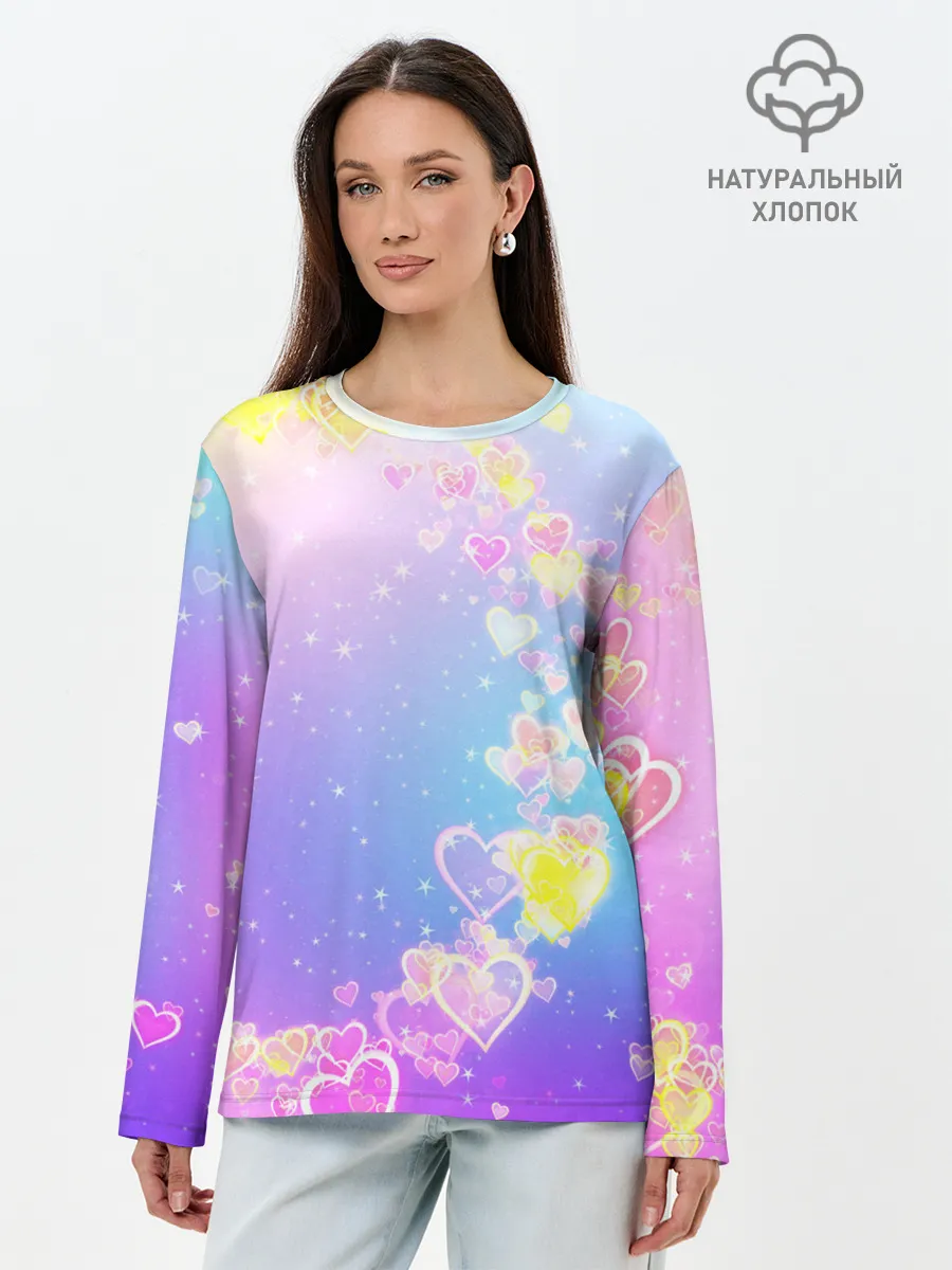 Лонгслив женский. Хлопок / ЛЮБОВЬ ГРАДИЕНТ