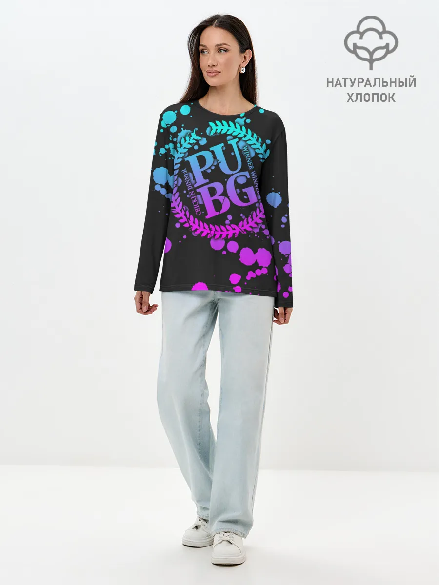 Лонгслив женский. Хлопок / PUBG