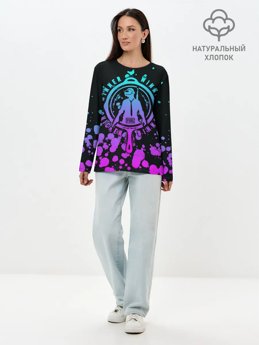 Лонгслив женский. Хлопок / PUBG