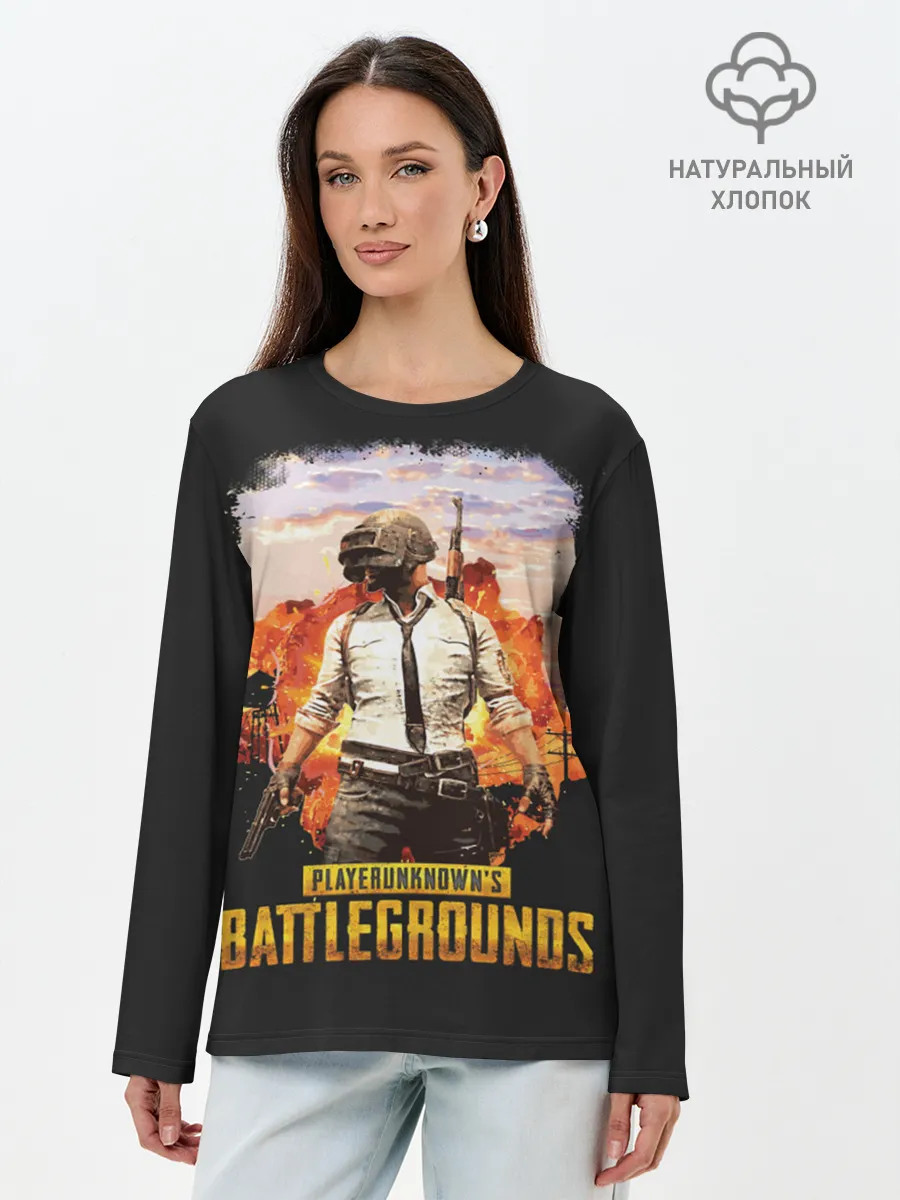 Лонгслив женский. Хлопок / PUBG