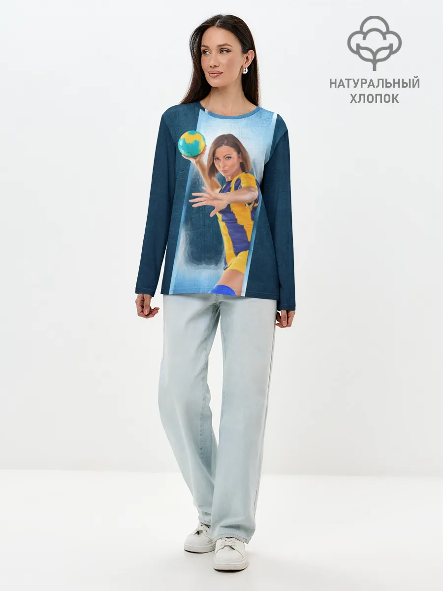 Лонгслив женский. Хлопок / Гандболистка