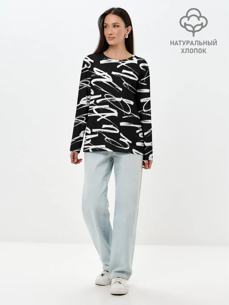Лонгслив женский. Хлопок / 23 февраля