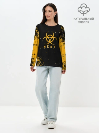 Лонгслив женский. Хлопок / КОРОНАВИРУС | nCoV