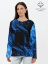 Лонгслив женский. Хлопок / BLUE FIRE FLAME