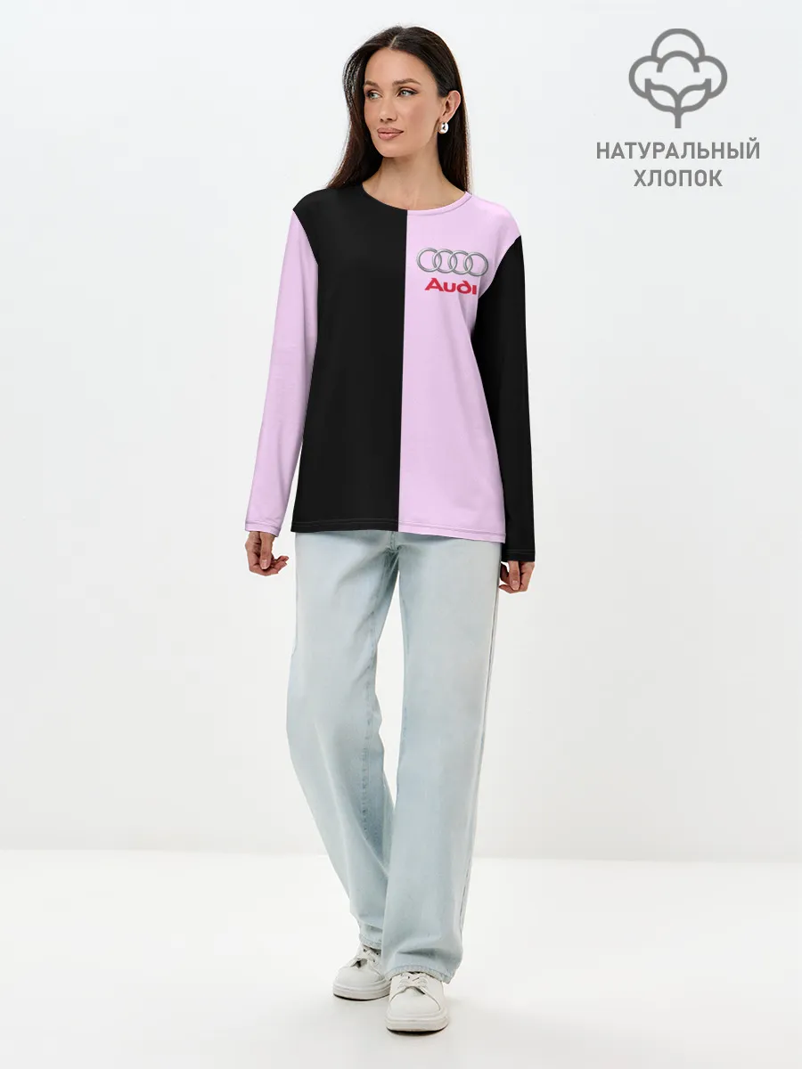Лонгслив женский. Хлопок / AUDI PINK | АУДИ