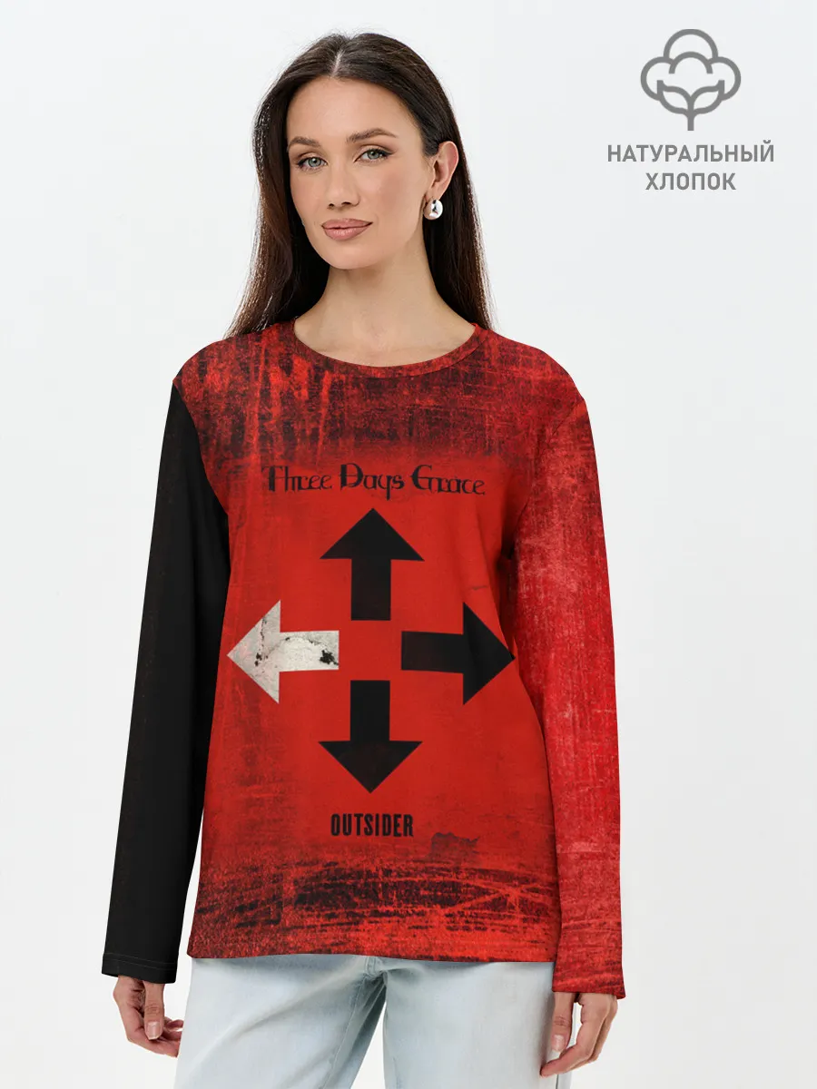 Лонгслив женский. Хлопок / Three Days Grace