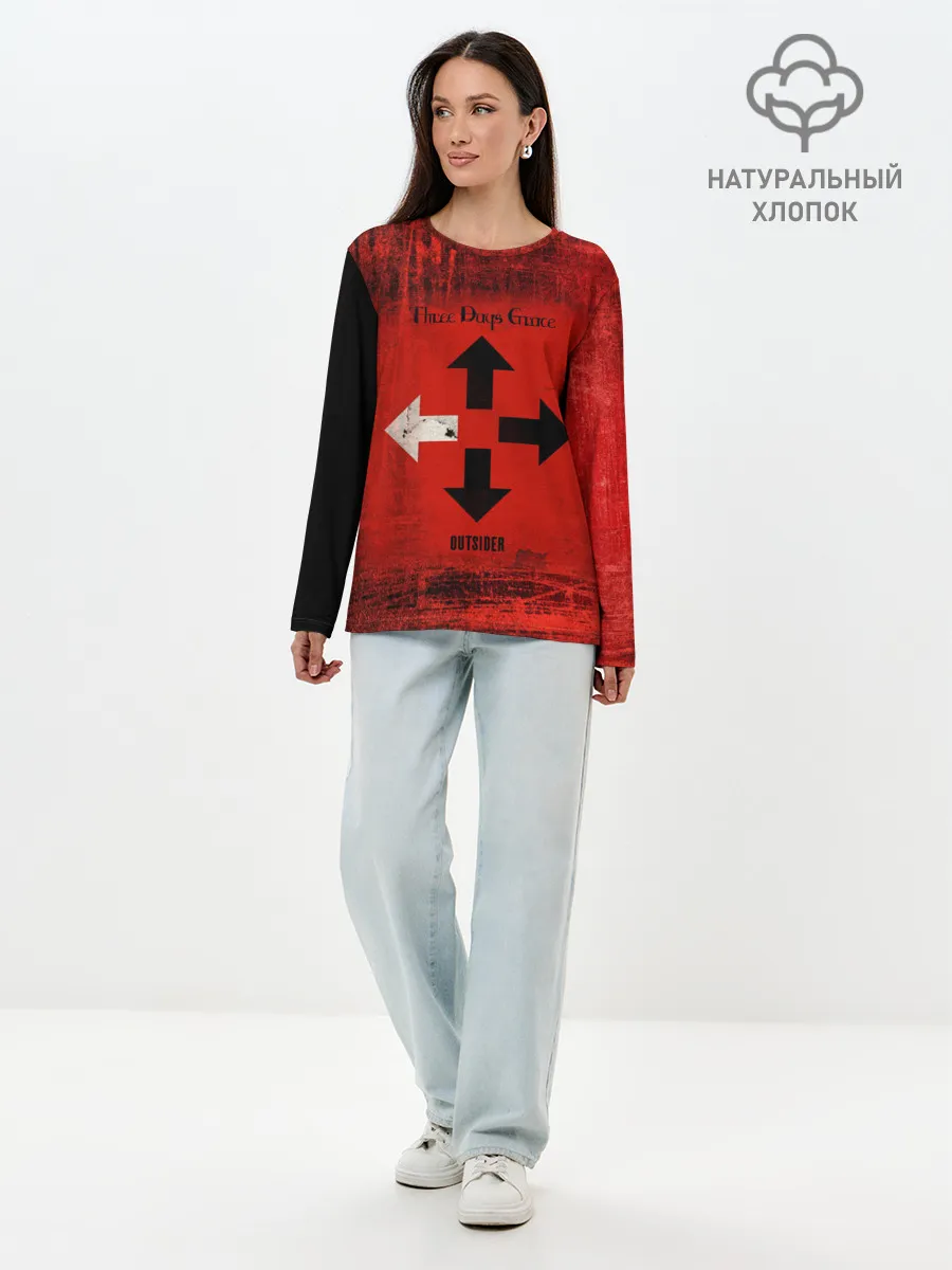 Лонгслив женский. Хлопок / Three Days Grace