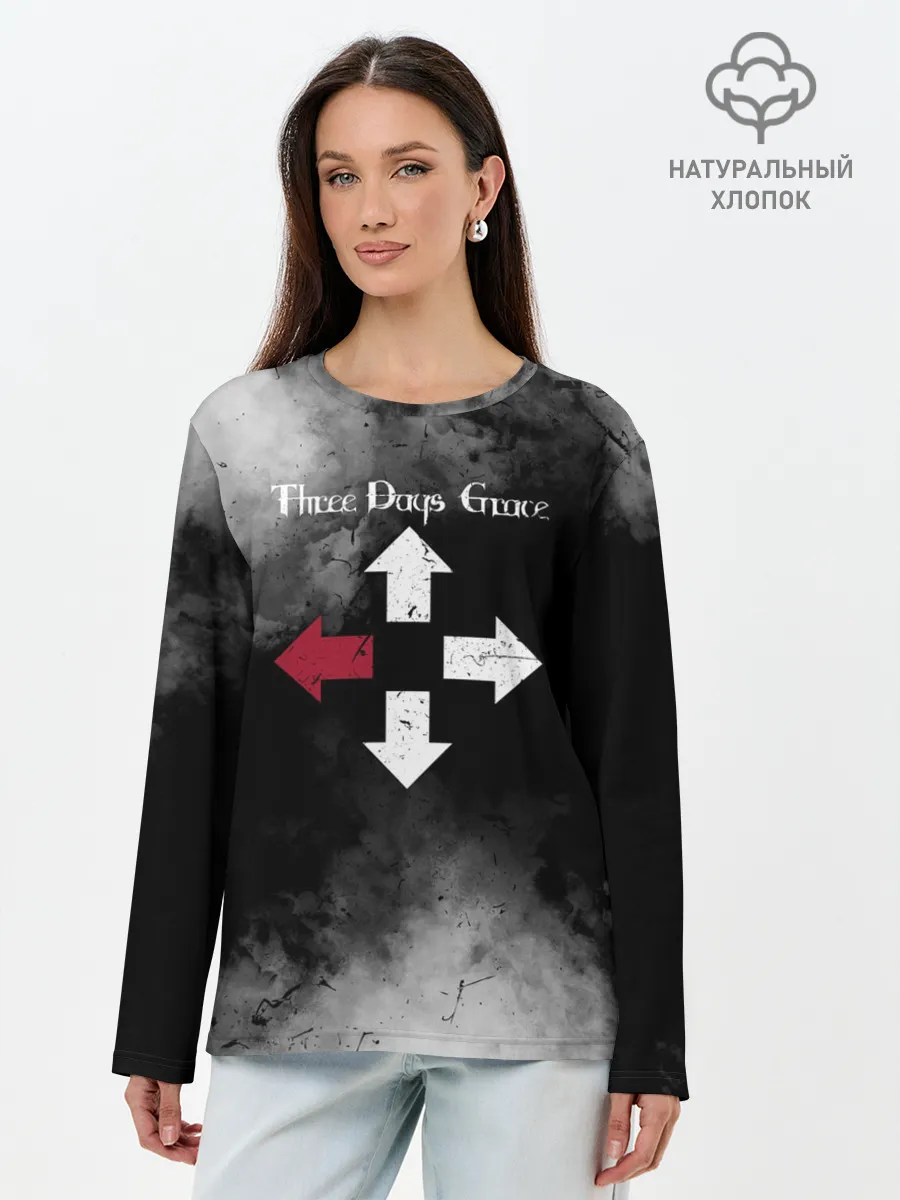 Лонгслив женский. Хлопок / Three Days Grace
