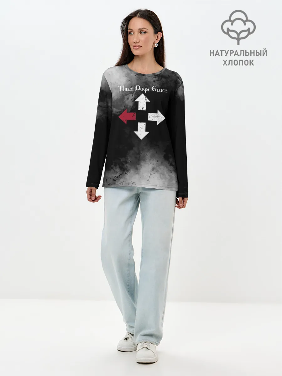 Лонгслив женский. Хлопок / Three Days Grace