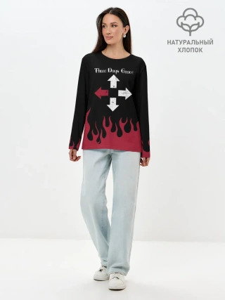 Лонгслив женский. Хлопок / Three Days Grace