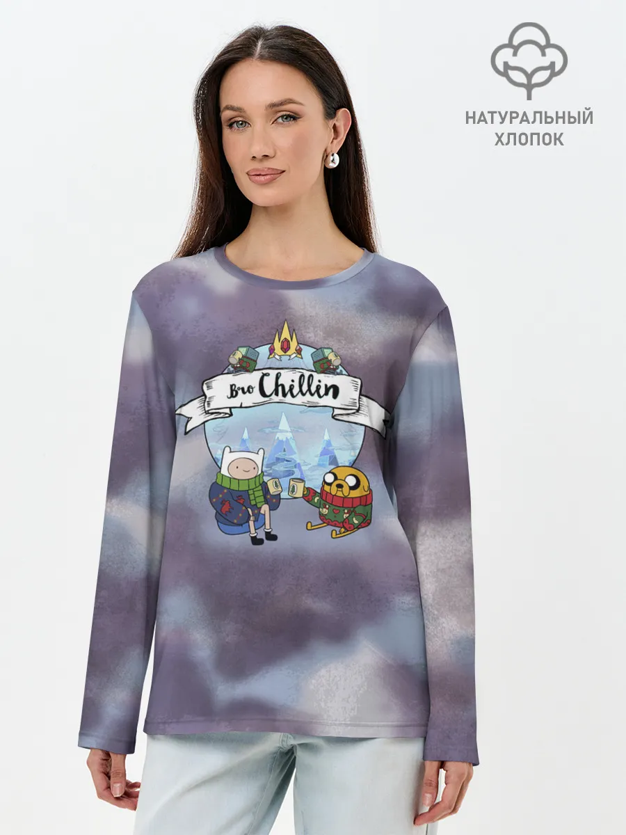 Лонгслив женский. Хлопок / Фин и Джейк
