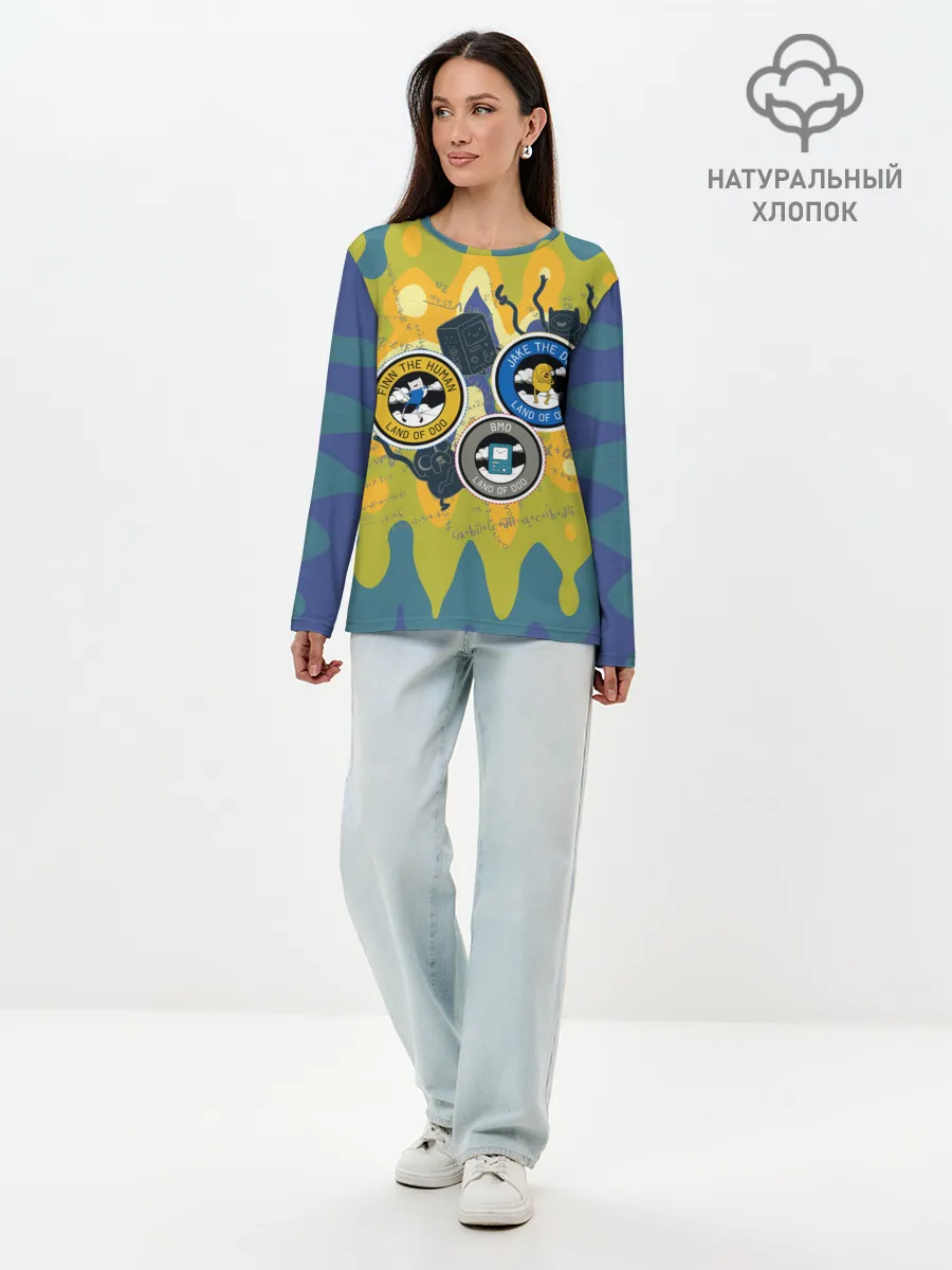 Лонгслив женский. Хлопок / Время приключений