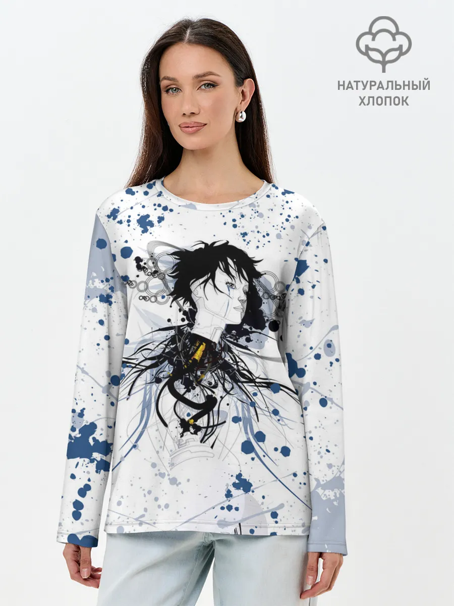 Лонгслив женский. Хлопок / Призрак в доспехах