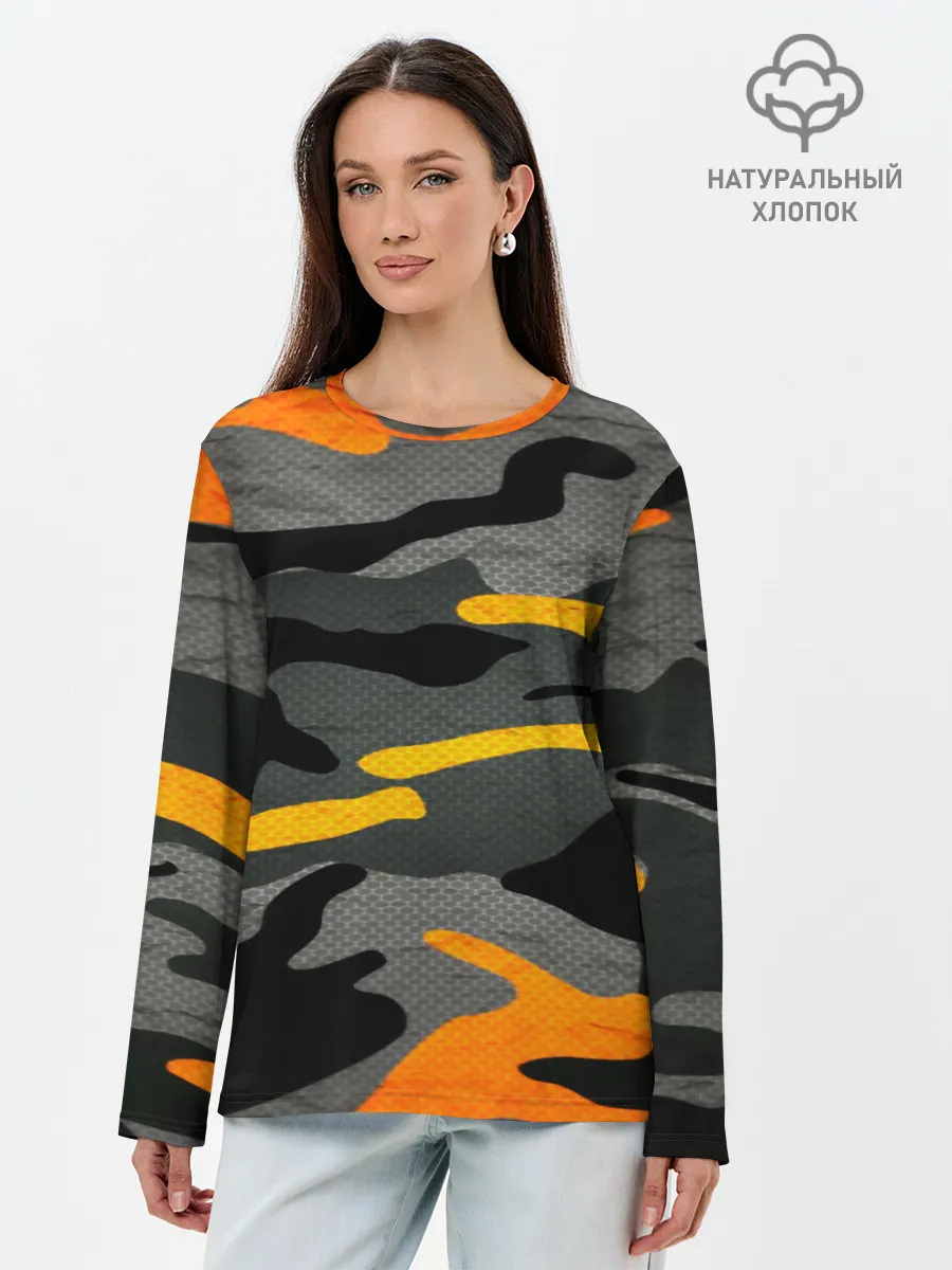 Лонгслив женский. Хлопок / КАМУФЛЯЖ АРМЕЙСКИЙ