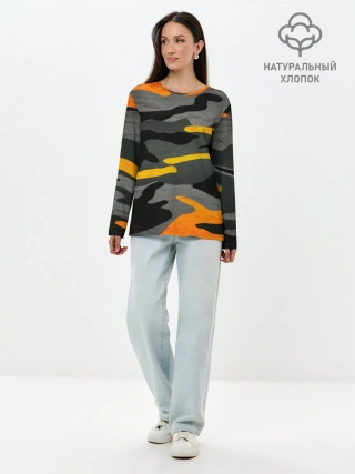 Лонгслив женский. Хлопок / КАМУФЛЯЖ АРМЕЙСКИЙ