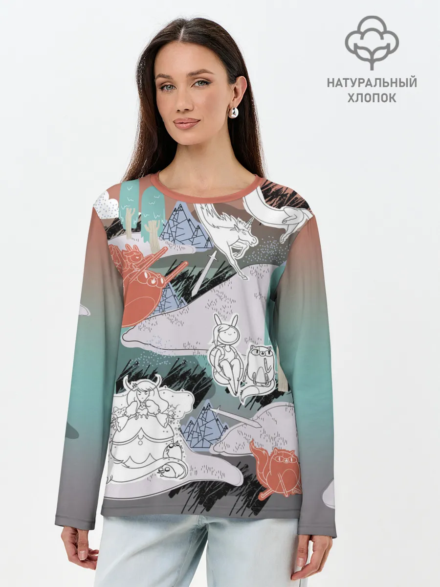 Лонгслив женский. Хлопок / Время Приключений