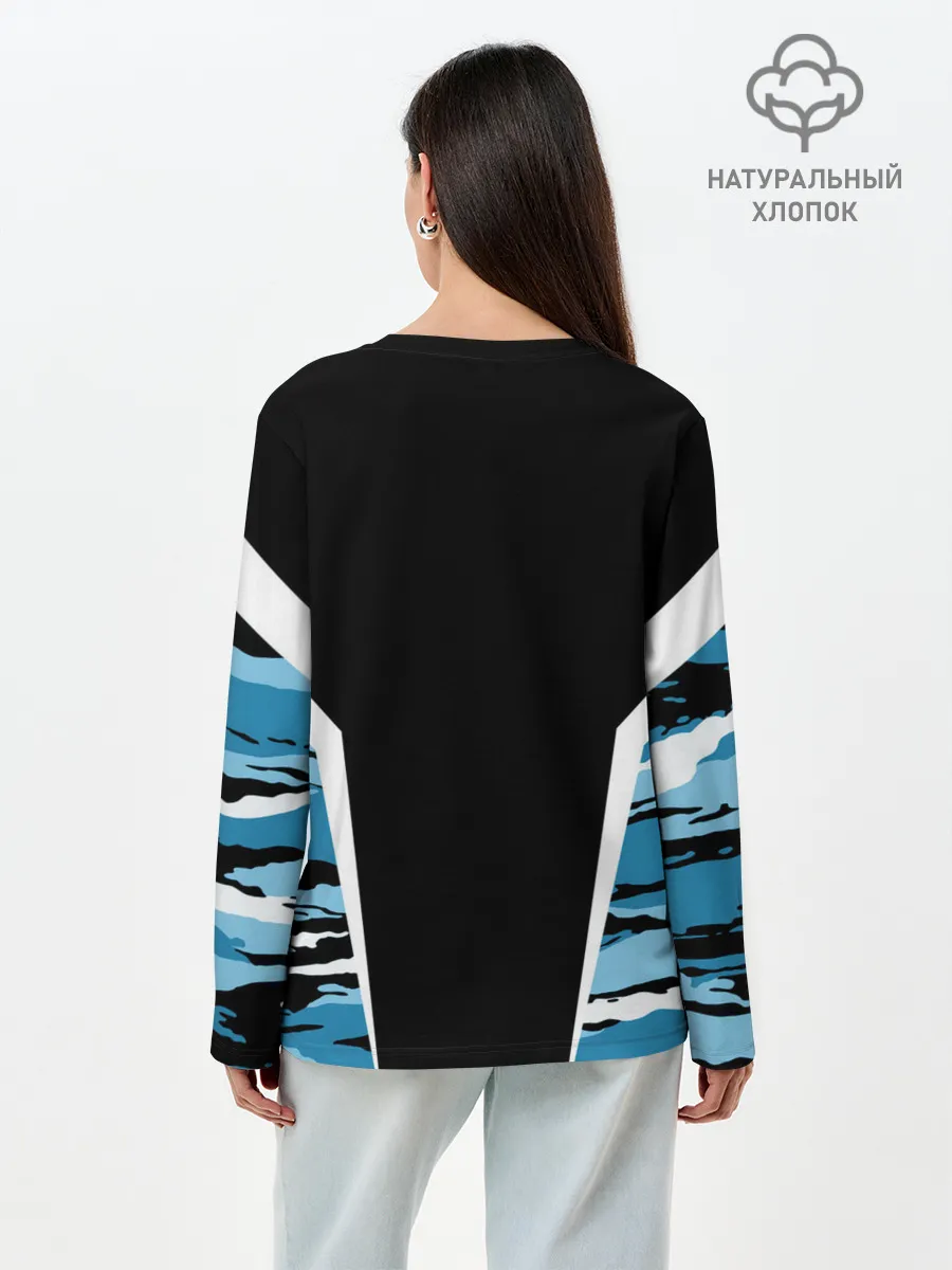 Лонгслив женский. Хлопок / Камуфляж ВДВ