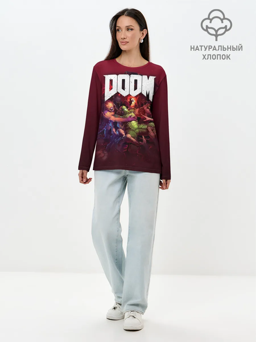 Лонгслив женский. Хлопок / Doom