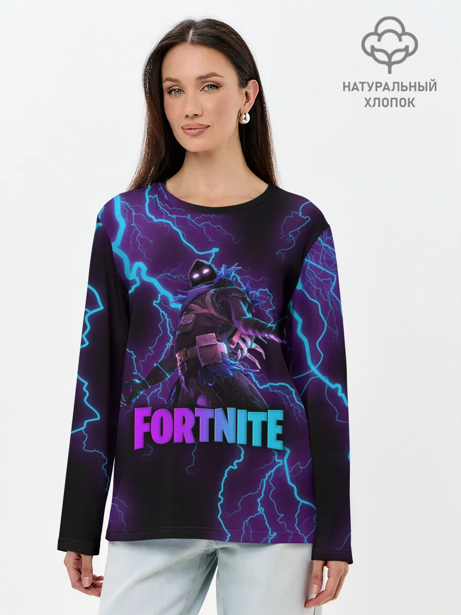 Лонгслив женский. Хлопок / FORTNITE RAVEN