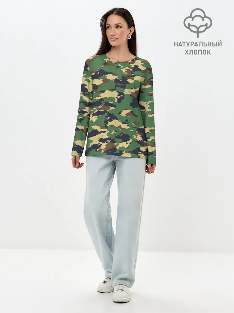 Лонгслив женский. Хлопок / КАМУФЛЯЖ