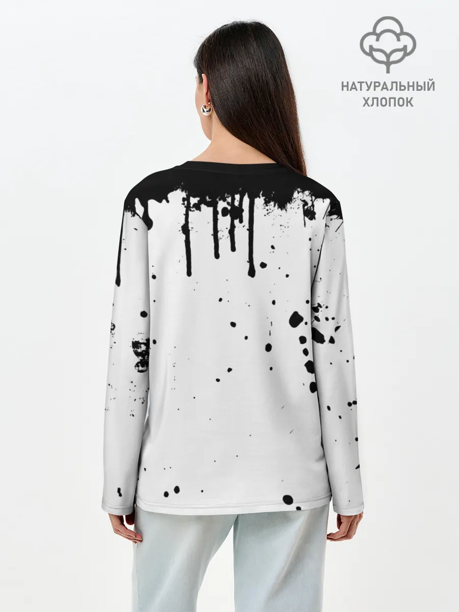 Лонгслив женский. Хлопок / АХЕГАО с подтёками