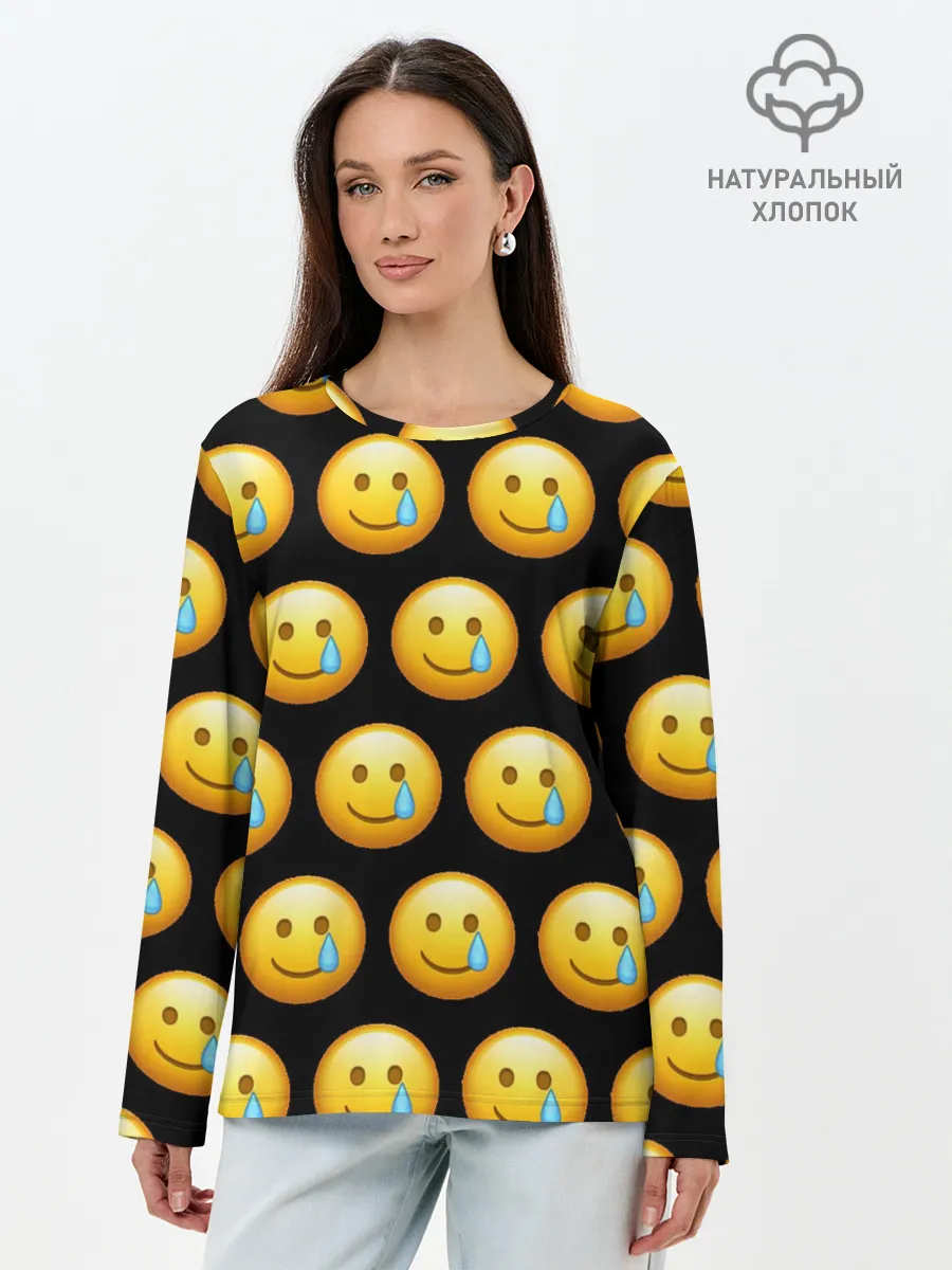 Лонгслив женский. Хлопок / New Emoji
