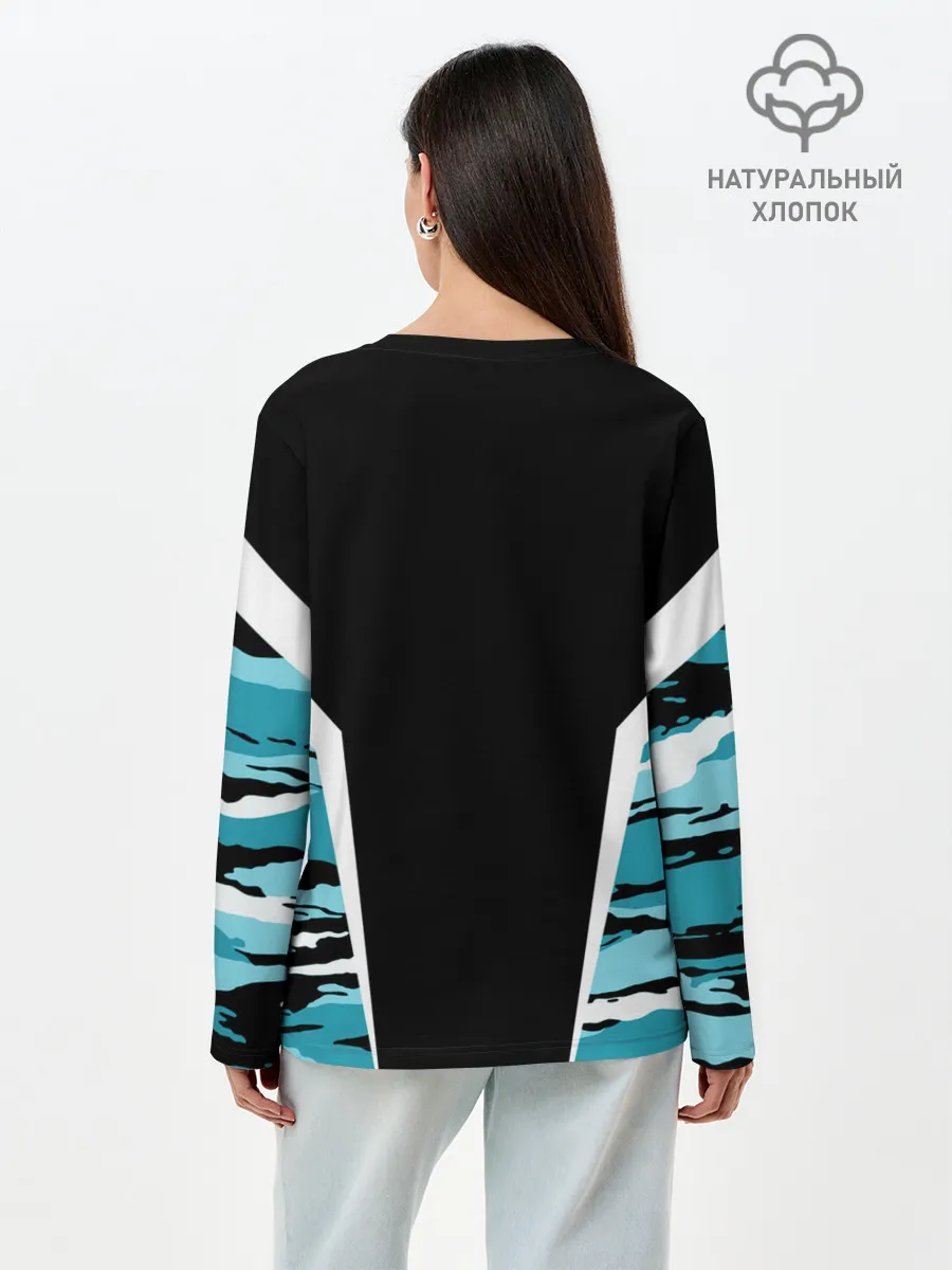 Лонгслив женский. Хлопок / ВВС России Камуфляж