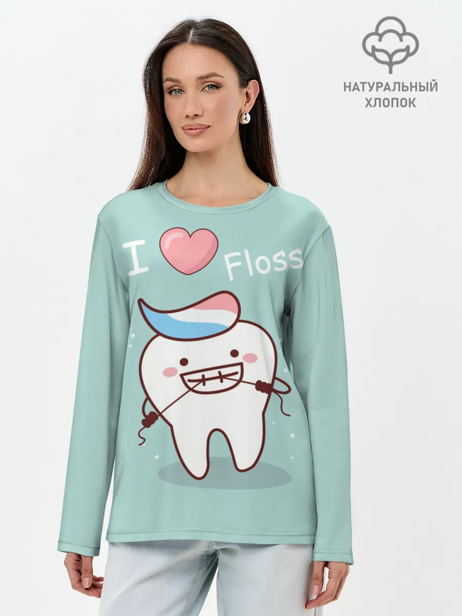 Лонгслив женский. Хлопок / Tooth