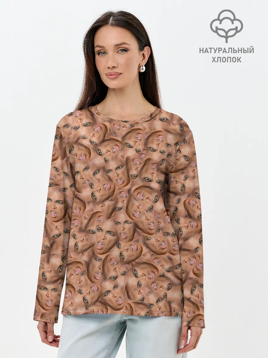 Лонгслив женский. Хлопок / Бейонсе