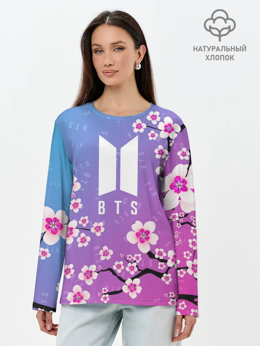 Лонгслив женский. Хлопок / BTS