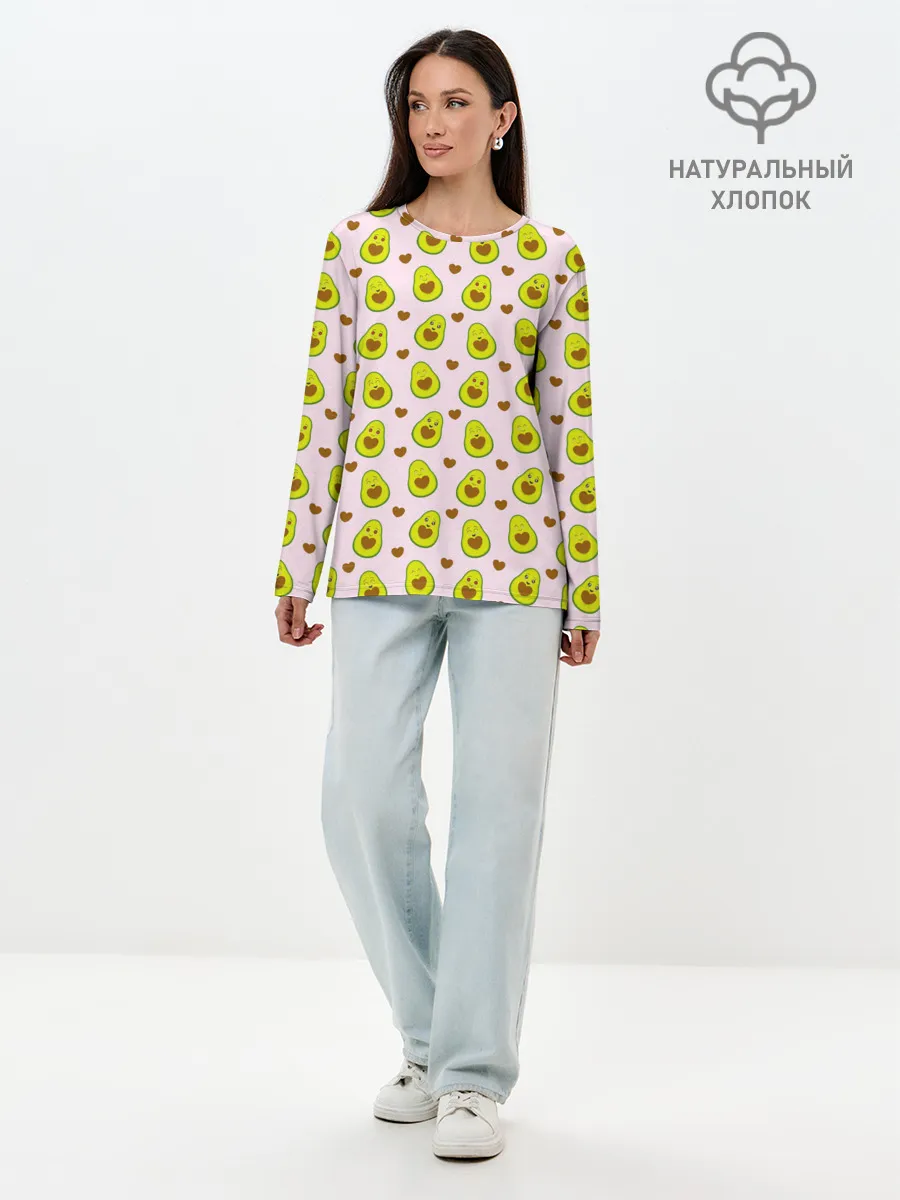 Лонгслив женский. Хлопок / АВОКАДО