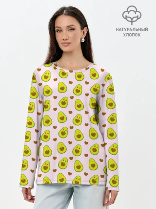 Лонгслив женский. Хлопок / АВОКАДО