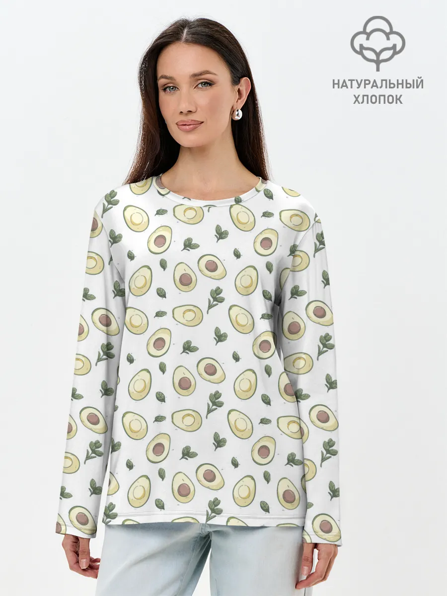 Лонгслив женский. Хлопок / АВОКАДО