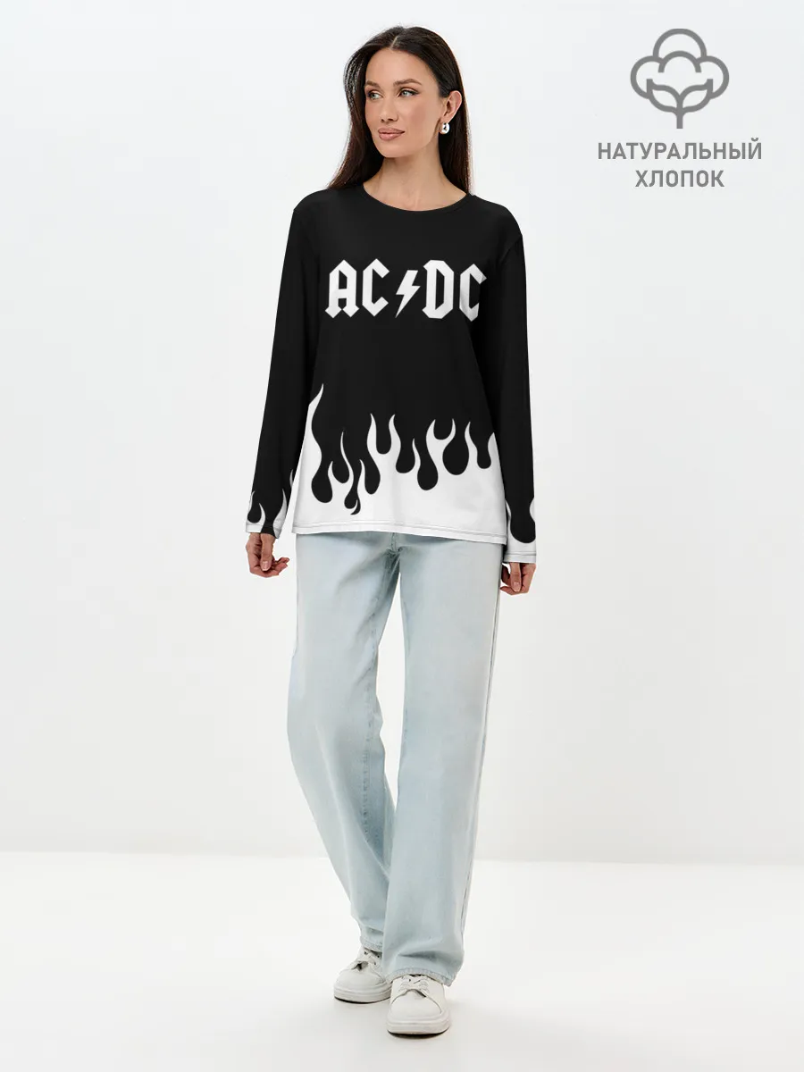 Лонгслив женский. Хлопок / AC DC