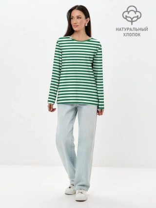 Лонгслив женский. Хлопок / Тельняшка пограничных войск