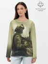 Лонгслив женский. Хлопок / Военный