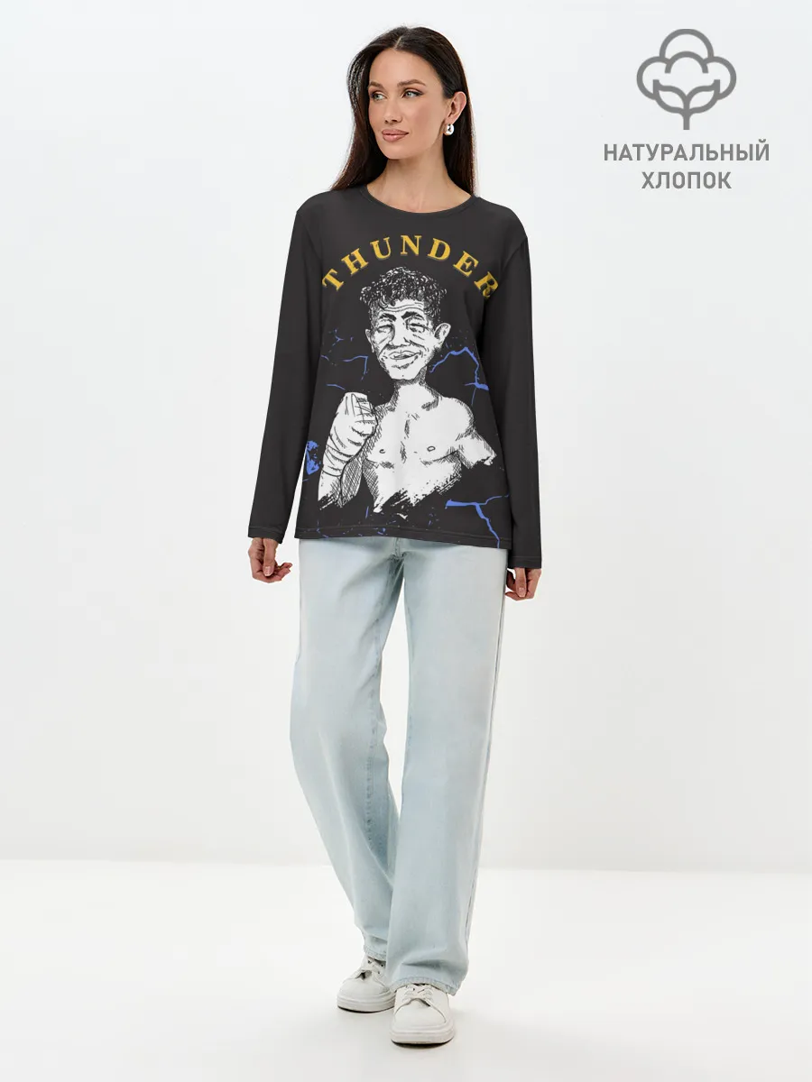 Лонгслив женский. Хлопок / Thunder