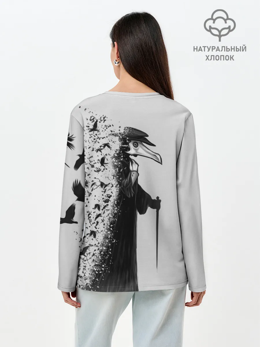 Лонгслив женский. Хлопок / Чумной доктор