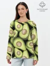 Лонгслив женский. Хлопок / Avocado background