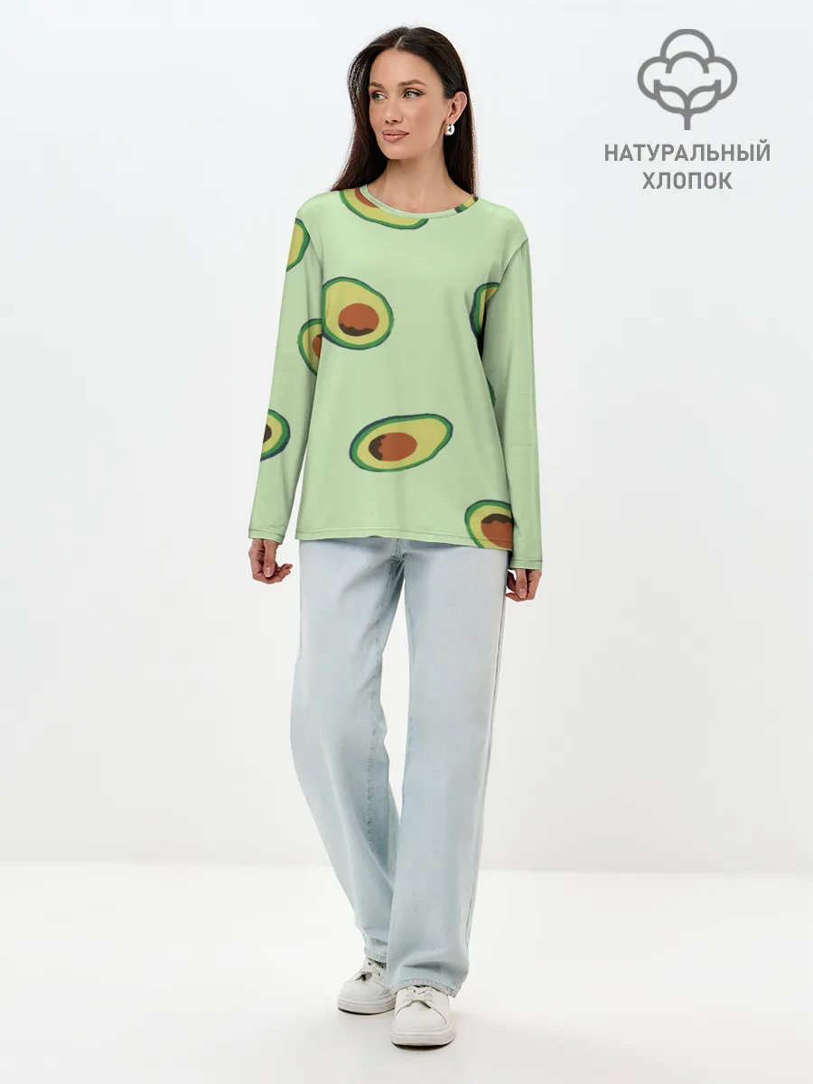 Лонгслив женский. Хлопок / АВОКАДО.