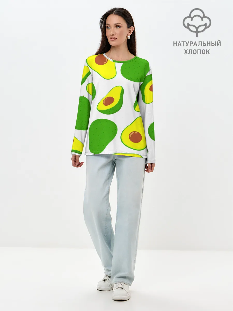 Лонгслив женский. Хлопок / АВОКАДО