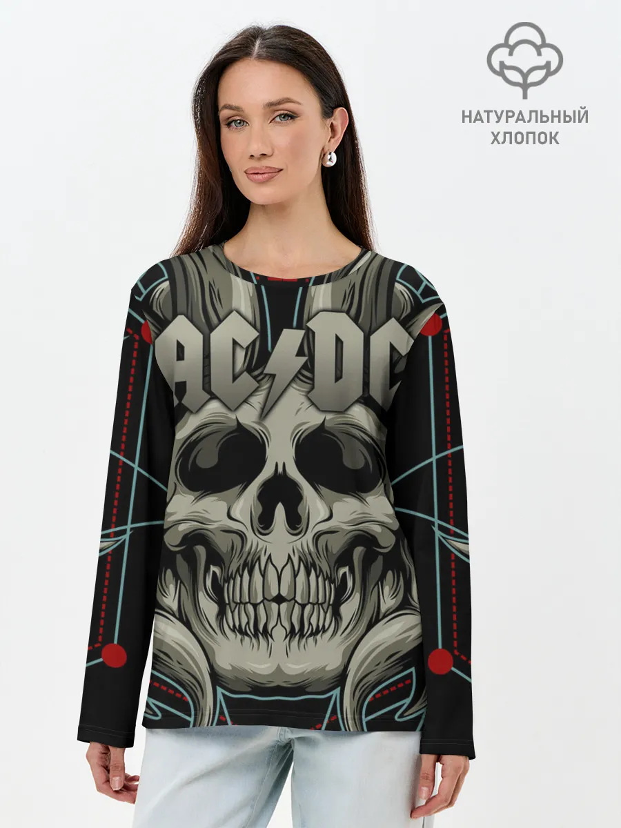 Лонгслив женский. Хлопок / AC/DC