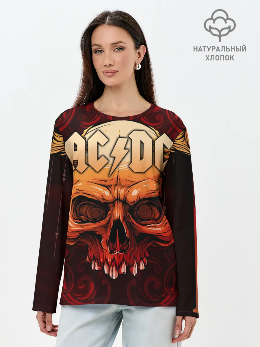 Лонгслив женский. Хлопок / AC/DC