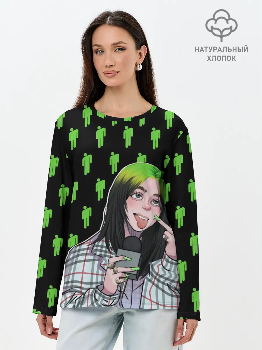 Лонгслив женский. Хлопок / Billie Eilish