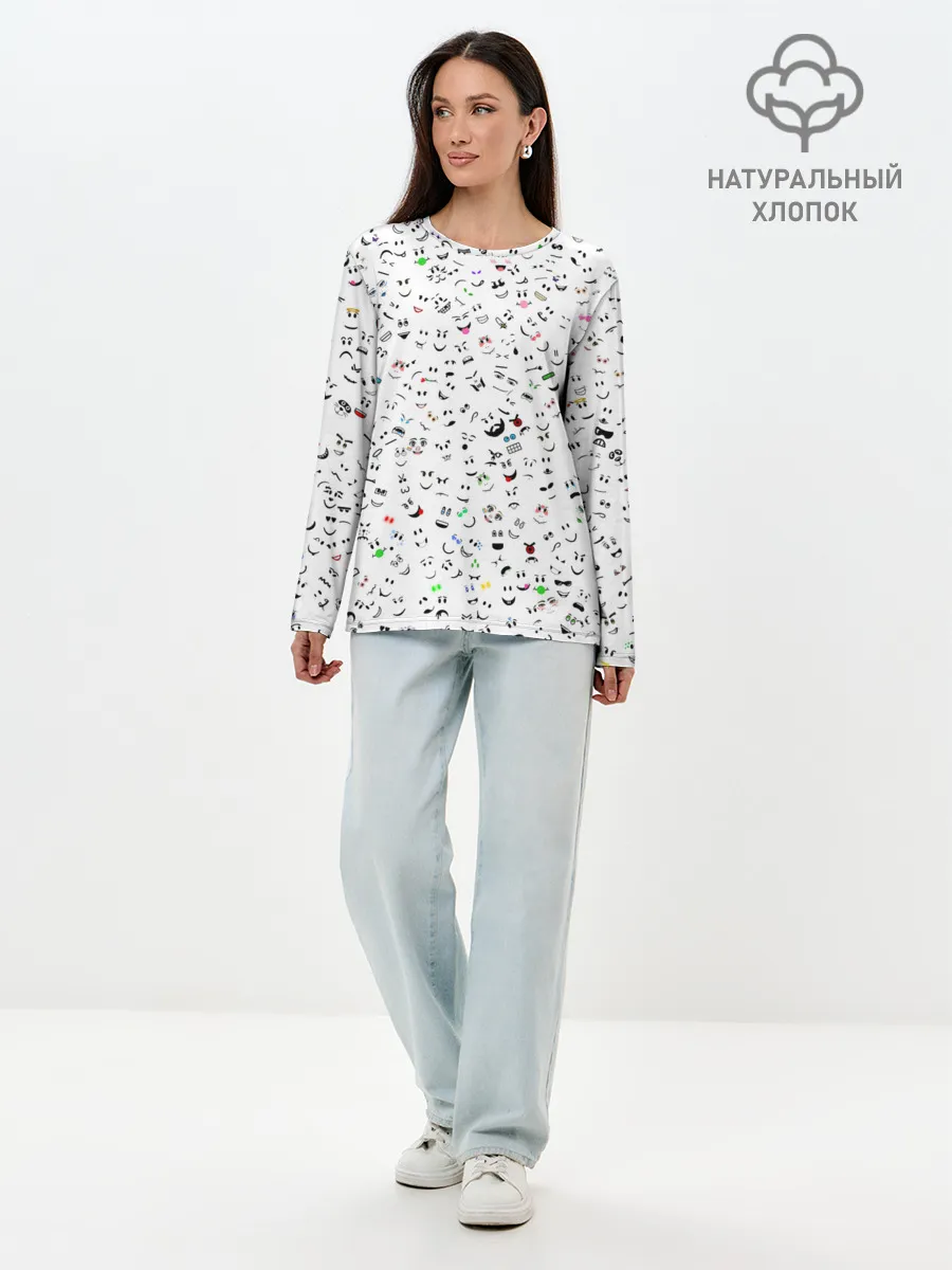 Лонгслив женский. Хлопок / Rolbox лица