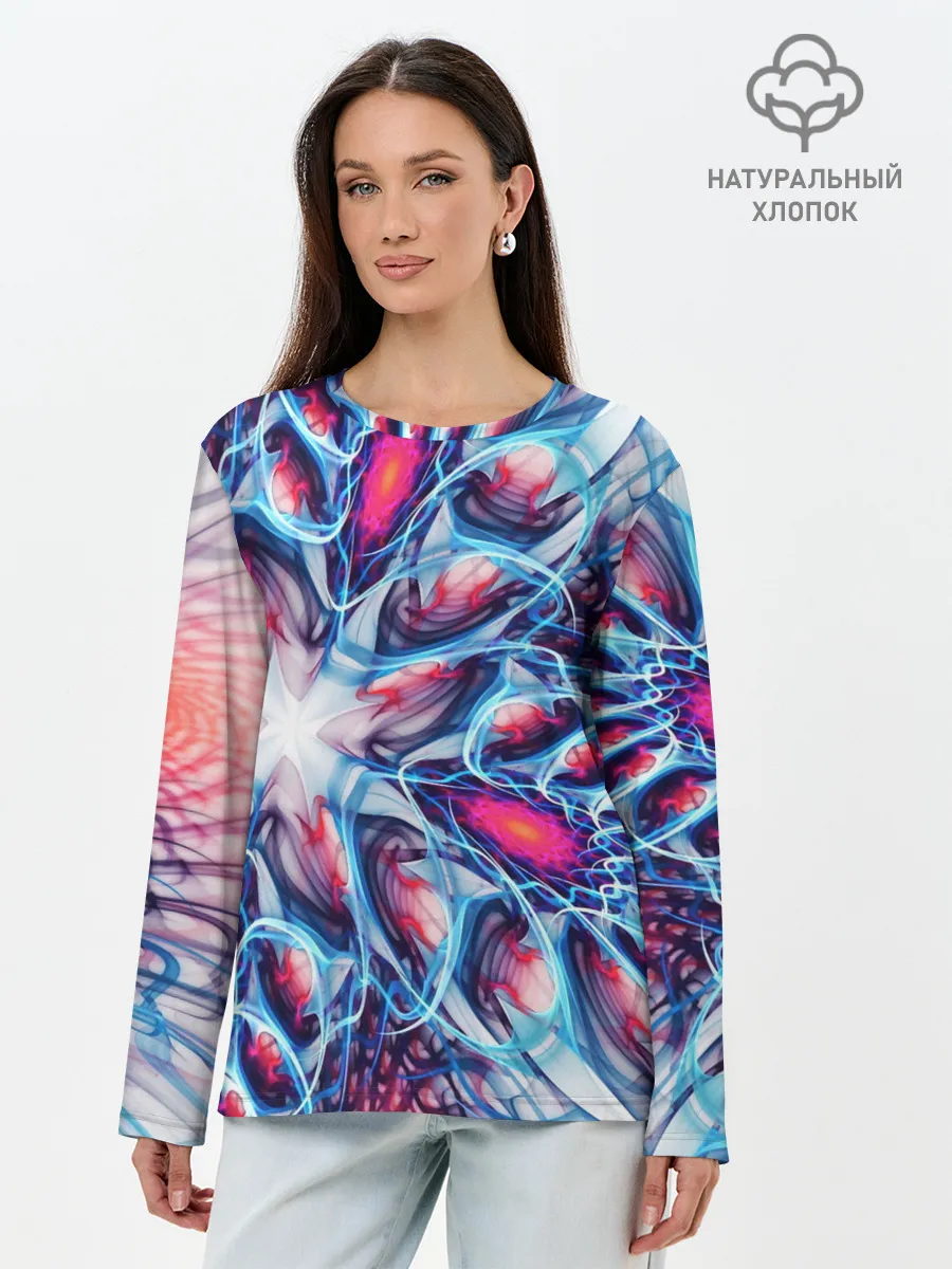 Лонгслив женский. Хлопок / ABSTRACTION ILLUSION
