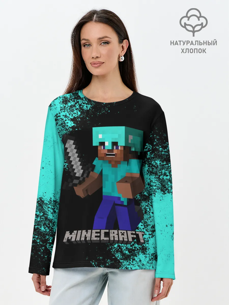 Лонгслив женский. Хлопок / MINECRAFT